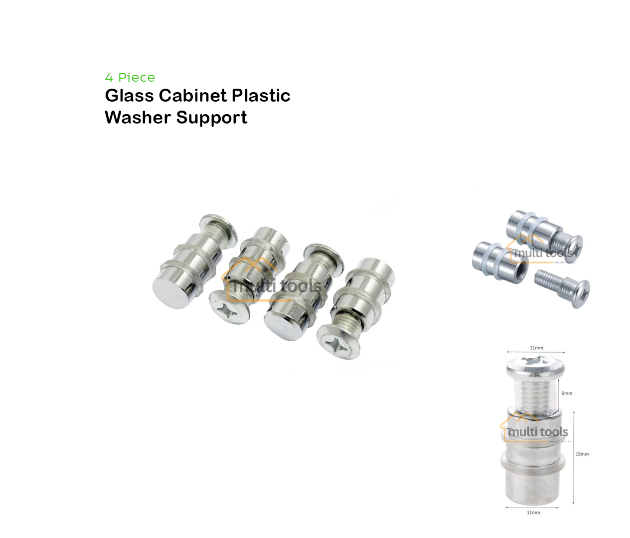 4 Pecs Glass Cabinet Plastic Washer Support.